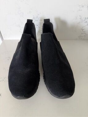 Cole Haan Black Suede Slip-On Ankle Booties